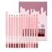 Long-Lasting Lip Pencil - 12 Colors Matte Natural Creamy Cosmetics - Soft and Melting Lip Liner for Home Travel Day Party Wedding Winter Autumn Spring Office School Dates