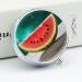 Round Watermelon Pill Box with Smiley Print | 3 Compartment Decorative Metal Pill Organizer | Portable Pocket Case - Style 24 - Buy Online on GoSupps.com