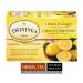 Twinings Lemon & Ginger Herbal Individually Wrapped Tea Bags | Naturally Caffeine-Free | 20 Count (Pack of 6) | Enjoy Hot or Iced Lemon and Ginger 20 Count (Pack of 6)