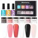 Layhou 6 Colors Dip Powder Nail Kit - Nail Dipping Powder Kit Powder Nails Dipping Powder Set for DIY Salon No LED Nail Lamp Needed Nail Art Manicure with Base Top Coat Activator (Set 5) 05
