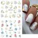 VOTACOS Flower Nail Art Stickers - 12 Sheets of Summer Lily Orchid & Butterfly Designs | Water Transfer Nail Decals for Women - Buy Online on GoSupps.com