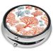 Coral Reef Round Pill Box - 3 Compartment Portable Travel Medicine Organizer | Mini Decorative Pill Case for Vitamins & Tablets - Buy Online on GoSupps.com