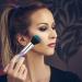 Crystal Handle Makeup Brushes Set - 10pcs Colorful Diamond Kabuki Brushes for Foundation, Concealer, and Eye Shadows - Blue - Buy Online on GoSupps.com