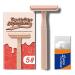 Reusable Double Edge Safety Razor for Women Single Blade Razors for Women with 5 Platinum Coated Stainless Steel Double Edge Razor Blades Travel Essentials for Women Shaving Beige
