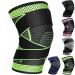 Ruilala knee support 1 piece of knee caption with an adjustable Velcro association compression knee bandage for men women for arthritis acl meniscus tearing sport fitness weightlifting (green l) l green green