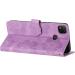 Shop Stylish Flower Pattern Folding Cover for Redmi 9C | PU Leather Protective Case with Stand & Card Slots - Violet - Buy Online on GoSupps.com