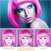 PLULON Peach Pink Bob Wig and Sunglass Set Neon Short Bob Wig Sunglass Pack Costume Colorful Cosplay Wig Hairpieces for Bachelorette Neon Party Favors Halloween Decorations Peach Pink Short - Buy Online on GoSupps.com