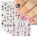 JMEOWIO 9 Sheets Halloween Nail Art Stickers Decals Self-Adhesive Cute Colorful Ghost Nail Supplies Nail Art Design Decoration Accessories