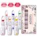 HONGZHUANG 6PCS Double Flower Jelly Discoloration Lipstick Gift Set Bright and Health Lip gloss Magical Mood Temperature PH Control Lip Balm and Long Lasting Lip Protection Makeup Kit