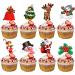 TSJ 24PCS Christmas Cupcake Toppers Picks Cake Dessert Decorations Stick Toothpicks Xmas Party Supplies Christmas a - Buy Online on GoSupps.com