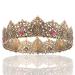 King Men Gold Tiara Crown Imperial Medieval Headband Crystal Pageant Costumes For Wedding Halloween Faire Birthday M