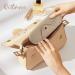 Qetlavee Silicone Makeup Bag & Brush Container Set - Travel Essentials Beauty Blender Case - Portable Khaki Cosmetic Bag - Buy Online on GoSupps.com