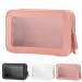 Clear Travel Toiletries Bag Travel Makeup Bag Clear Toiletry Bag Waterproof Toiletry Bag Clear Toiletry Bags for Travel Wash Bags Toiletry Bags for Women Men (Pink)