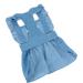 Paideful Denim Dog Dress for Small Female Pets | Harness Straps Pleated Pinafore Apparel for Chihuahua, Yorkie | Spring/Summer Tutu Skirt | Light Blue | Size M - Buy Online on GoSupps.com