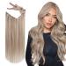 Vivien real hair wire extensions remy wire extensions real hair blond wire real hair extensions ashblondine highlights bleached p #18/613 40cm 80g 40cm 3-1 wire #18/613