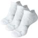 No Show Running Athletic Anti-Blister Wicking Coolmax Socks, Seamless Anti-odor Large 3 Pairs White Style 2