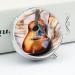 Round Pill Box with Watercolor Acoustic Guitar Print | 3 Compartment Portable Pill Organizer | Decorative Metal Pocket Pill Case - Style 4 - Buy Online on GoSupps.com