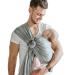 Shabany Ring Sling - 100% Organic Cotton - Baby Carrier for Newborn and Toddler up to 33Ib (Grey)