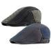 Qunson 2 Pack Men's Cotton Flat Cap Ivy Gatsby Newsboy Hat