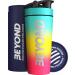 Beyond Fitness Premium Insulated Stainless Steel Protein Mixer Shaker Supplement Bottle - Metal and BPA Free Beach