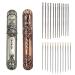 2 Pieces Vintage Needle Case Convenient Needle Storage Sewing Supplies with 24 Pcs Self-Threading Needles for Storing Handmade Sewing Embroidery Needle Accessories COPPER + SILVER MEDIUM