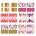 6 Sheets 84 Pieces Nail Stickers Strips Wearable and Removable Artificial Nails Design for Women Girls