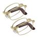 Efe 2-pair foldable reading glasses men women anti-blue lake gaps collapsible mini glasses metal classic rectangular reading aid ultralight with hard glasses case reading glasses 7002-gold 2.5 x