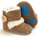 EDOTON Baby Winter Snow Boots | Button Design | Soft Non-slip Sole | 6-12 Months | Brown - Buy Online on GoSupps.com