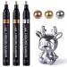 LET'S RESIN Liquid Mirror Chrome Markers,3 Colors Epoxy Resin Tools, 2-5mm Larger Application Area, Reflective Gloss Metallic Markers, Resin Supplies for Coloring, Stroke, Painting, DIY Craft 3pcs Chrome Markers