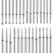 Amabro 3/32 Inch Nail Drill Bits 30PCS Cuticle Bit Set Tungsten Carbide Diamond Drill Safety Bits Nail Gel Polish Remover Tools Electric Nail Cutter for Acrylic Manicure Salon Home Nail Care