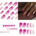 FEIlei 24Pcs Long Press on Nails Coffin French Fake Nails Tip Gradient Acrylic Nails Glossy False Nails for Women Girls - Buy Online on GoSupps.com