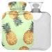 Naanle cartoon pineapple water bottle with reference transparent hot water bottle 1l hot water bottle for bed handfoot heat pain relief heat and cold therapy