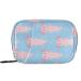 Pfrewn Pill Organizer Case 7 Day Cute Cartoon Axolotl Blue Travel Pill Box with Zipper Portable Small Weekly Vitamin Medicine Supplement Holder Pouch Bag