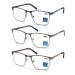 MODFANS 3 Pack Reading Glasses Men Blue Light Filter Metal Frame Rectangle Style Stainless Steel Material Grey Brown Blue +1.00 Color234