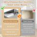 Stainless Steel Cat Litter Box with Sifting Lid Foldable Extra Large Cat Litter Box Enclosure Front Entry&Top Exit Covered Toilet with Drawer Hidden Metal Kitty Litter Box with Scoop Brush Grey Grey Large - Buy Online on GoSupps.com