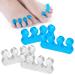 Sibba 2 Pairs Gel Toe Separators Toe Stretcher and Correctors for Overlapping Toes Bunions Hammer Toe Foot Pain Relief White/Blue