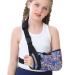 Foam Arm Sling Elbow Brace Support with Waist Strap Shoulder Sling Rotator Cuff Brace for Shoulder Injury for Kids for Broken Dislocated Fracture Blue Rose Leopard Small