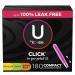 U by Kotex Click Multipack Tampons Compact Regular/Super/Super Plus Absorbecy Unscented 180 Count (6 Packs of 30) (Packaging May Vary)