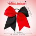 Jumbo Cheerleading Bow Set - 8 Inch Red & Black Hair Bows for Teen Girls | Large Cheer Bow with Ponytail Holder - Buy Online on GoSupps.com