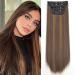 YDDM Hair Extensions Clip in Extensions smooth hair extension with clips full of heads like real hair hair exension clips cheap clip extensions synthetic hair part for women (24-inch 4pcs) 24 inch-straight 8H27#