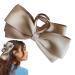 Bow Clips - Large Hair Claw Clamp Hair Barrettes Satin Bow for Hair Clips Hair Styling Clamps for Adult and Women Champagne