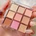 Fashion Waterproof Eyeshadow Palette, 9 Colors Shimmer Matte Eyeshadow Makeup Palette, Colorful Creamy Texture Eyeshadow Powder (01#)