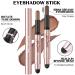 FOCALLURE 2PCS Eyeshadow Stick Set - Shimmer & Matte Cream Pencil Crayon, Long Lasting & Waterproof with Blending Brush - Daily Chocolate - Buy Online on GoSupps.com