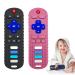 uwsic Baby Silicone Teething Toy Remote Control Shape Teethers for Baby 6-18 Months 2 Pcs Chew Toys BPA Free Black & Pink