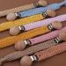 Luluspace Baby Pacifier Chain - Cotton Rope Strap with Wooden Clips | Stylish & Safe Pacifier Holders for Girls - Buy Online on GoSupps.com
