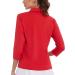 Women's UPF 50+ Quick Dry Golf Polo Shirt - Red | 3/4 Sleeve Athletic Casual Work Top - Buy Online on GoSupps.com