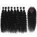 D BUT synthetic hair bundles with simple closure weave bundles with frontal swiss lace 9pcs Water Wave 20 inch 240g high temperature fiber 20 Inch 9pcs 1B