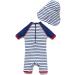 BONVERANO Baby Boys Sunsuit UPF 50+ with Zipper & Sun Hat | 2-3 Years | Stripe - Buy Online on GoSupps.com