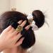 BIBILAN 3-Piece Vintage Cord Scrunchies Set Stylish Floral Fabric Hair Ties for Women | Retro Elastic Hair Accessories in White and Black - Buy Online on GoSupps.com