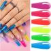 Vishine Jelly Crystal Gel Nail Polish Set Summer-6 Colors Neon Blue Green Yellow Orange Hot Pink Fuchsia Rainbow Neon Gel Polish Kit See Through Nail Trend Gel Nail Art Kit 8ml - Buy Online on GoSupps.com